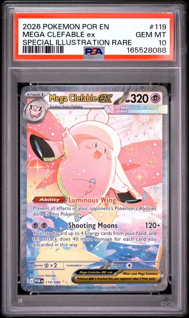 2026 POKEMON POR SPECIAL ILLUSTRATION RARE #119 MEGA CLEFABLE EX PSA 10