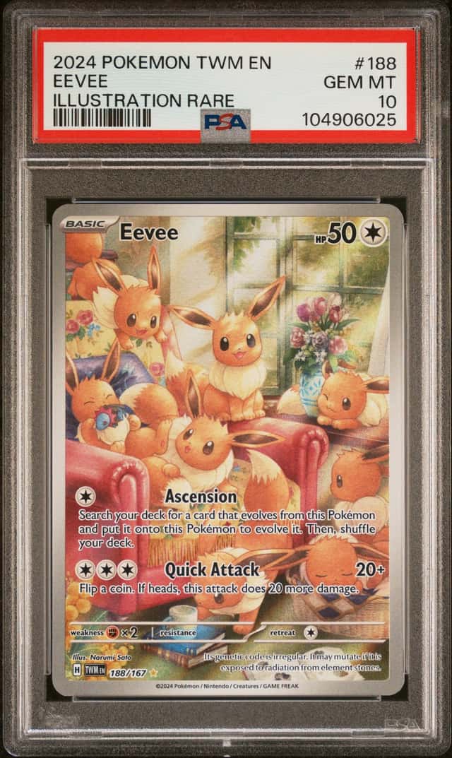2024 POKEMON EEVEE ILLUSTRATION RARE EN-TWILIGHT MASQUERADE #188 PSA 10