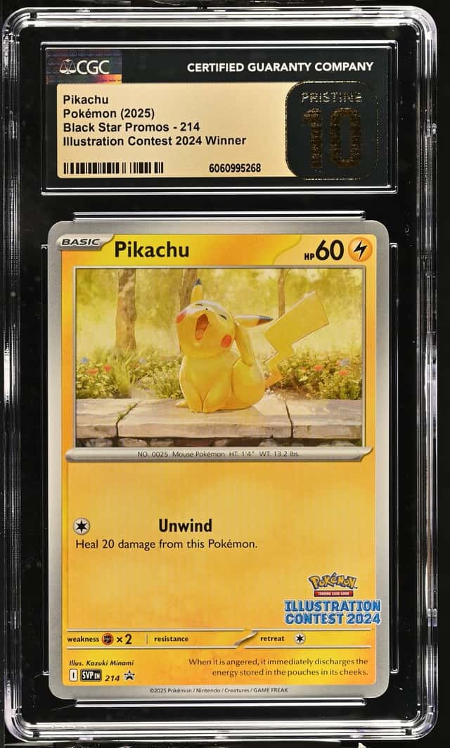Pokemon CGC Pristine 10 Pikachu #214 Illustration Contest Promo