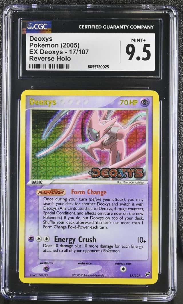 Pokémon Deoxys 2005 EX Deoxys 17/107 Reverse Holo CGC 9.5