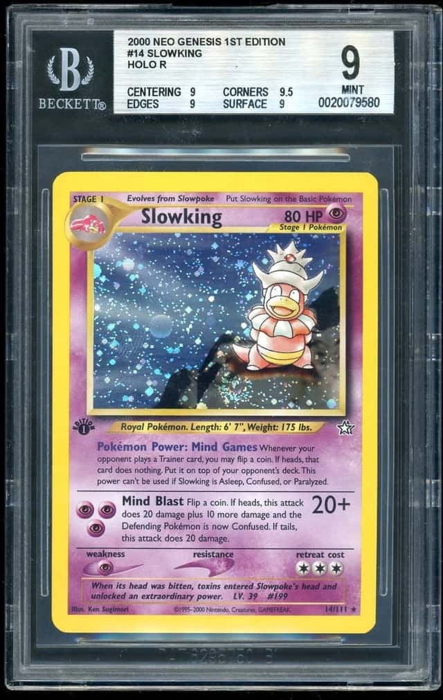 Pokemon Slowking HOLO R 2000 Neo Genesis 1st Edition BGS 9