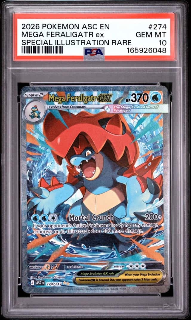 2026 POKEMON ASCENDED HEROES SPECIAL ILLUSTRATION RARE MEGA FERALIGATR EX PSA 10