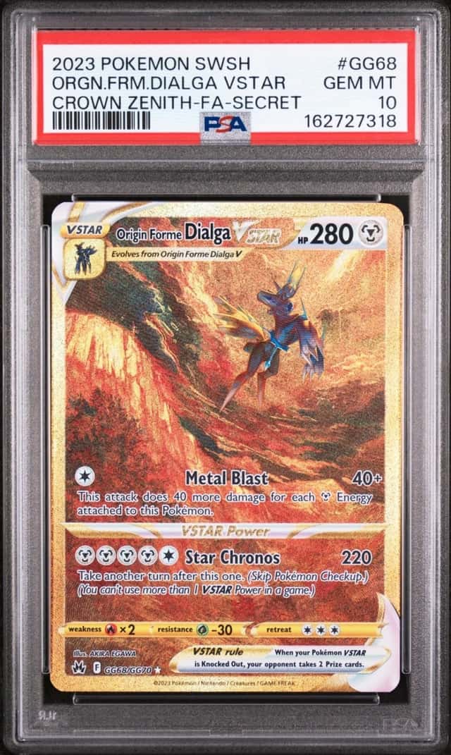 2023 POKEMON SWORD & SHIELD CROWN ZENITH FA/ORIGIN FORME DIALGA VSTAR PSA 10