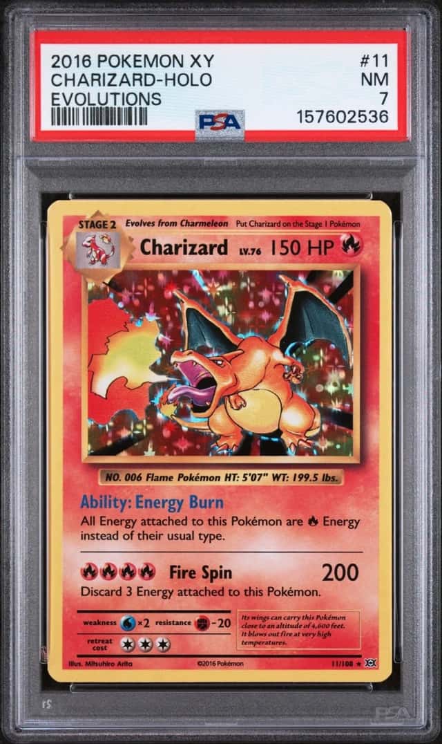 2016 POKEMON XY EVOLUTIONS #11 CHARIZARD-HOLO PSA 7