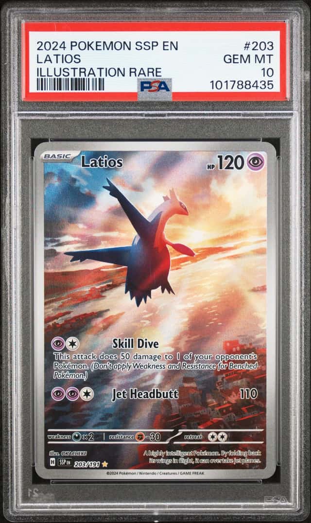 2024 POKEMON SSP EN-SURGING SPARKS ILLUSTRATION RARE #203 LATIOS PSA 10