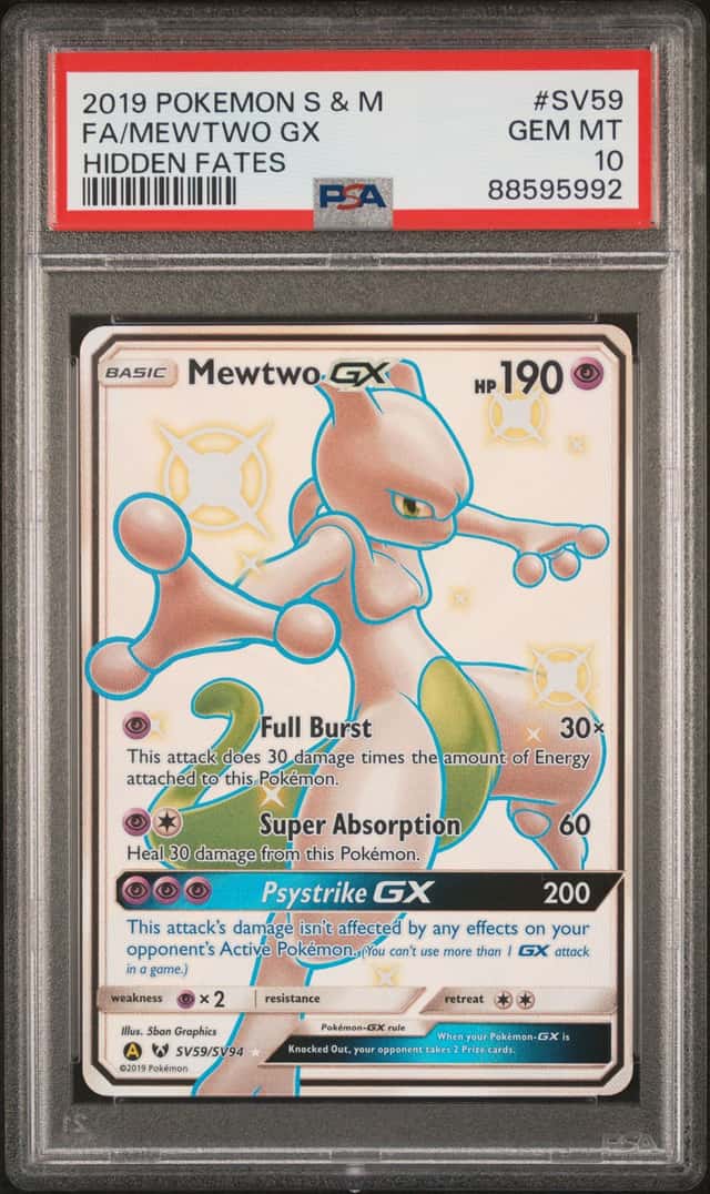 2019 Pokemon Sun and Moon Hidden Fates Shiny Vault Mewtwo Gx #SV59