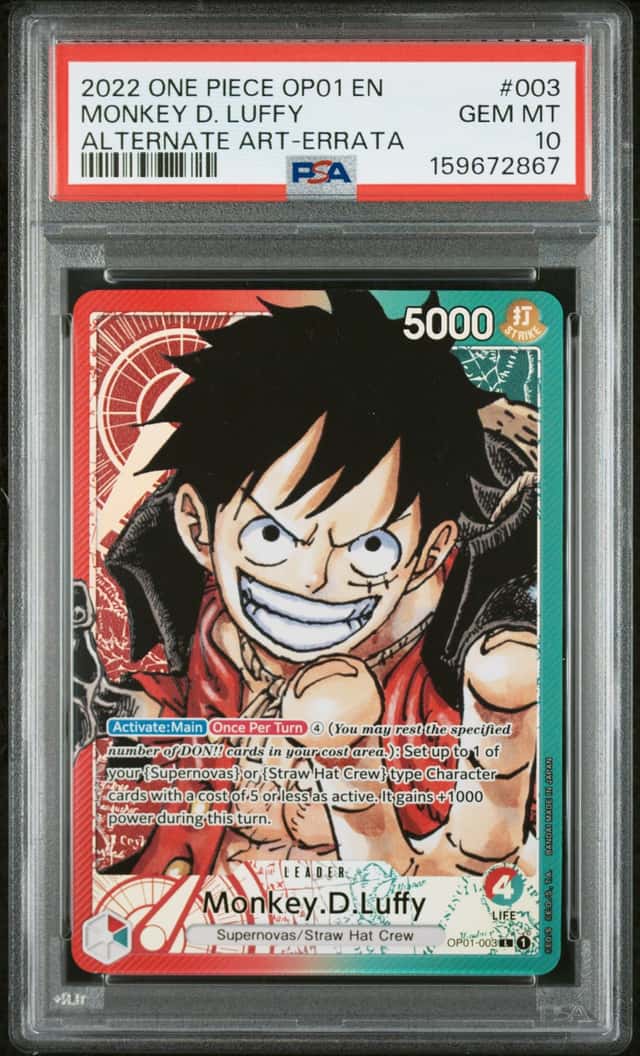 2022 One Piece Romance Dawn Alternate Art Errata Monkey D. Luffy #OP01003