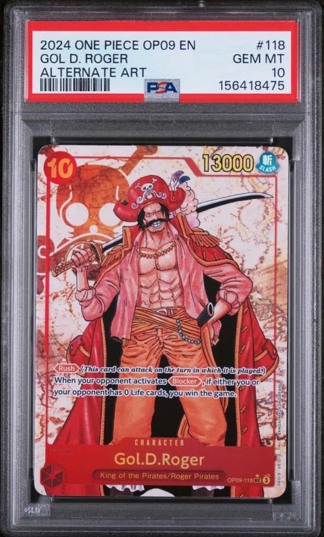 2024 ONE PIECE OP09-EMPERORS IN THE NEW WORLD ALTERNATE ART GOL D. ROGER PSA 10