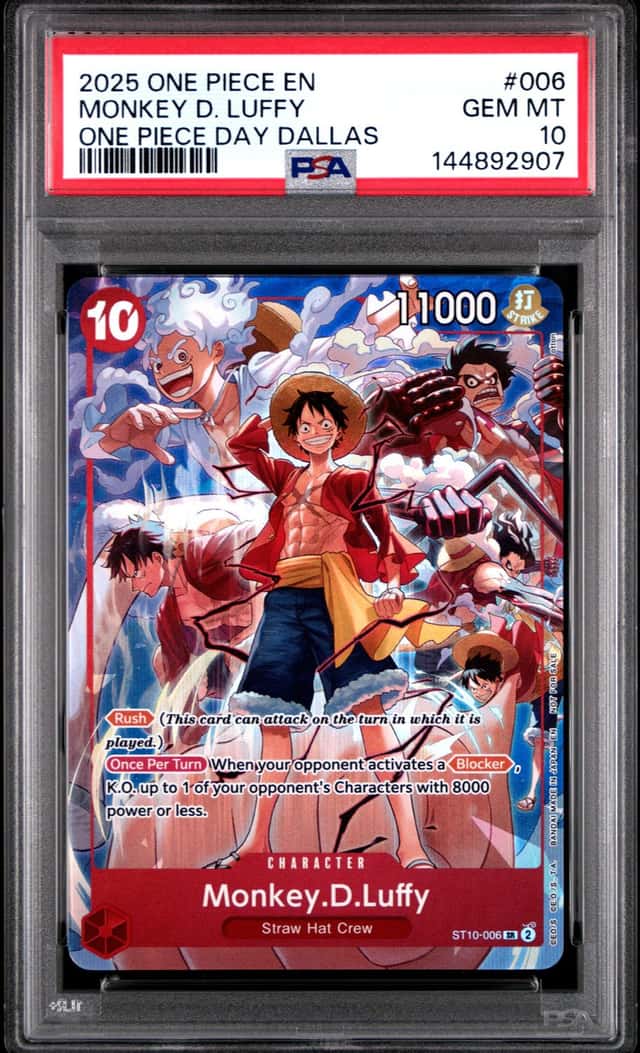 ONE PIECE MONKEY D. LUFFY 2025 PROMOS #006 PIECE DAY DALLAS PSA 10
