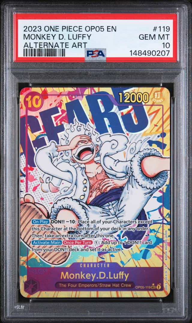 One Piece Card Game Monkey D. Luffy OP05-119 Alternate Art PSA10