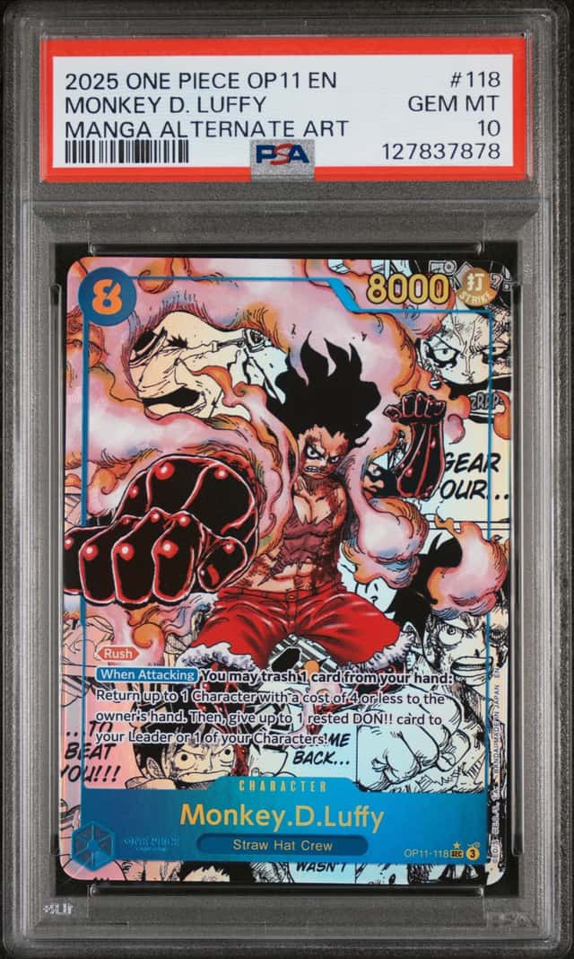 2025 One Piece OP11 En Manga Alternate Art #118 Monkey D. Luffy PSA 10 GEM MINT