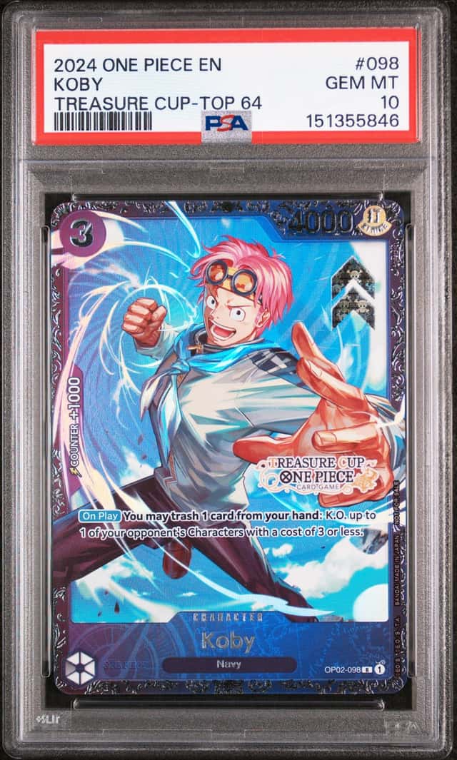 2024 One Piece EN Treasure Cup Top 64 #098 Koby PSA 10 GEM MINT