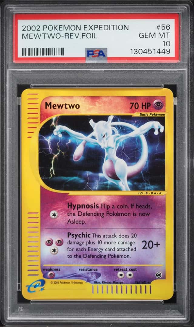 2002 Pokemon Expedition Reverse Holo Mewtwo #56 PSA 10 GEM MINT