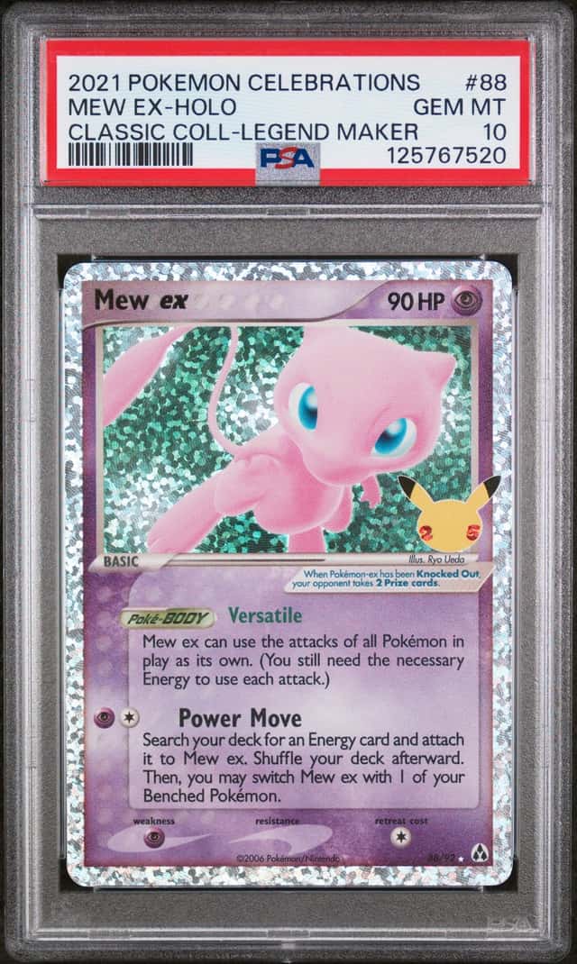 PSA 10 Mew EX 88/92 Pokemon Celebrations Classic Collection 2021 Legend Maker