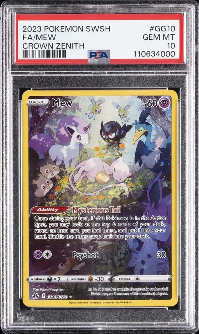 2023 POKEMON SWORD & SHIELD CROWN ZENITH #GG10 FULL ART/MEW PSA 10