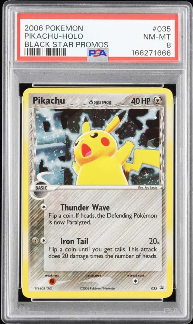 2006 POKEMON BLACK STAR PROMOS #035 PIKACHU-HOLO PSA 8