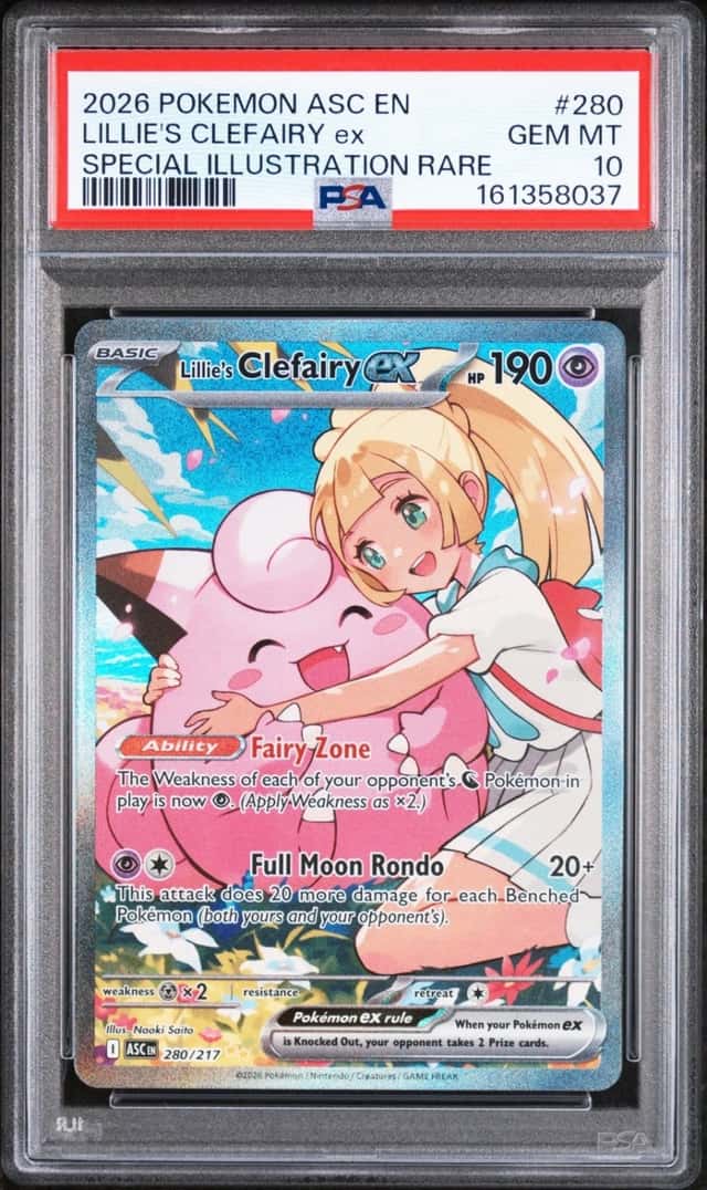 2026 POKEMON ASCENDED HEROES SPECIAL ILLUSTRATION LILLIE'S CLEFAIRY EX PSA 10