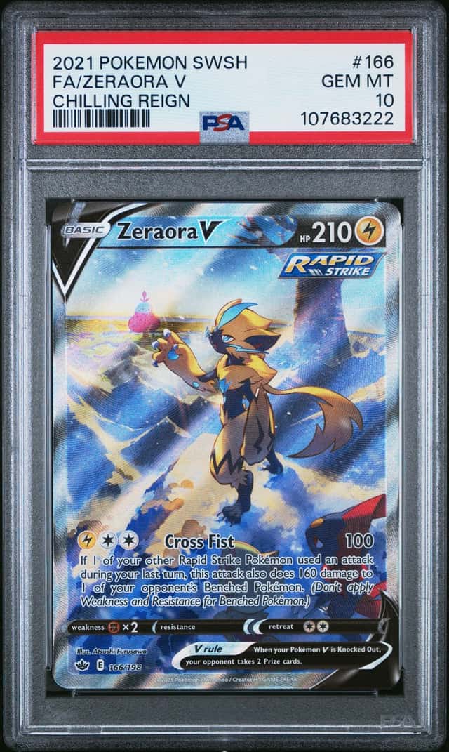 Pokemon Zeraora V Alt Art 166/198 PSA 10 Chilling Reign Alternate Full Art