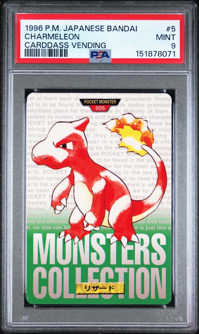 Charmeleon #5 Carddass Vending 1996 Pokemon Japanese Bandai PSA 9