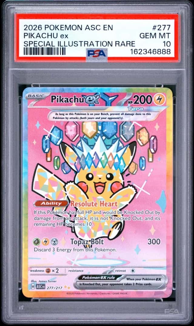 2026 POKEMON ASC EN-ASCENDED HEROES SPECIAL ILLUSTRATION RARE PIKACHU EX PSA 10
