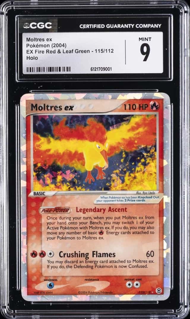 2004 POKEMON EX FIRE RED & LEAF GREEN HOLO #115 MOLTRES CGC 9