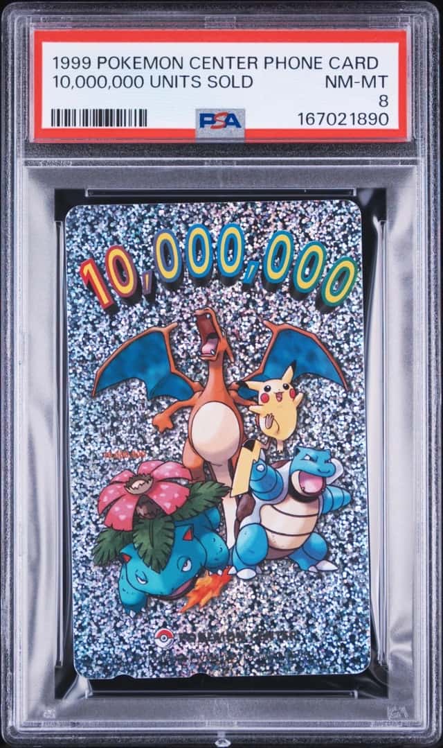 1999 POKEMON CENTER PHONE CARD 10,000,000 UNITS SOLD PSA 8