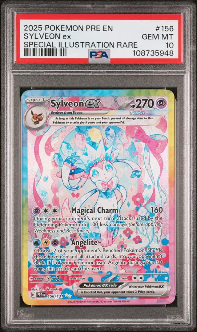 2025 Pokemon Pre En #156 Sylveon Ex Special Illustration Rare PSA 10 GEM MINT