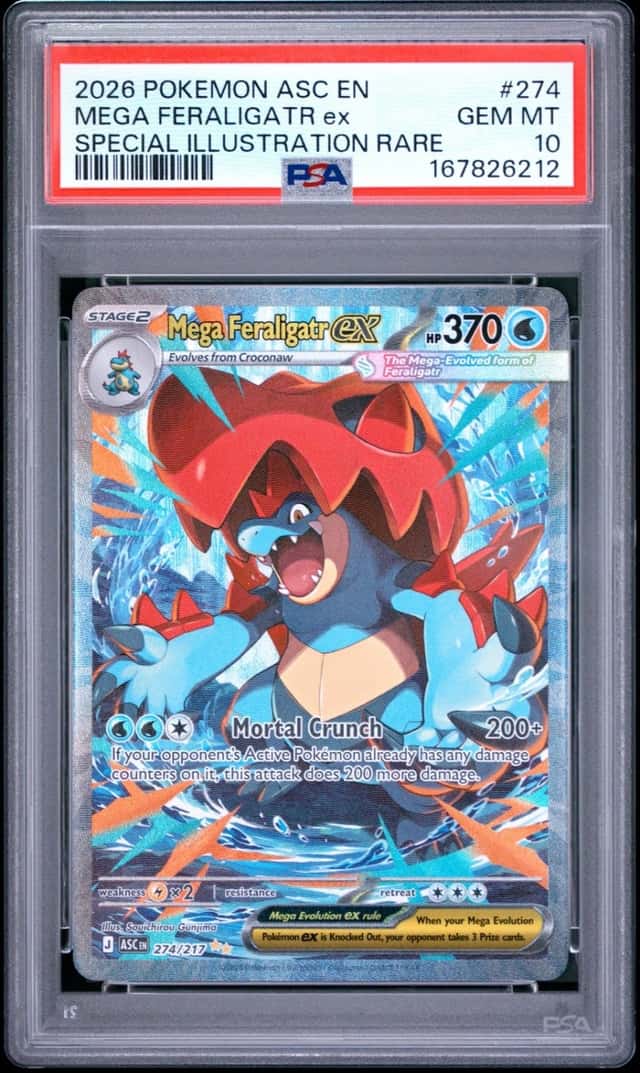 2026 POKEMON ASCENDED HEROES SPECIAL ILLUSTRATION RARE MEGA FERALIGATR EX PSA 10