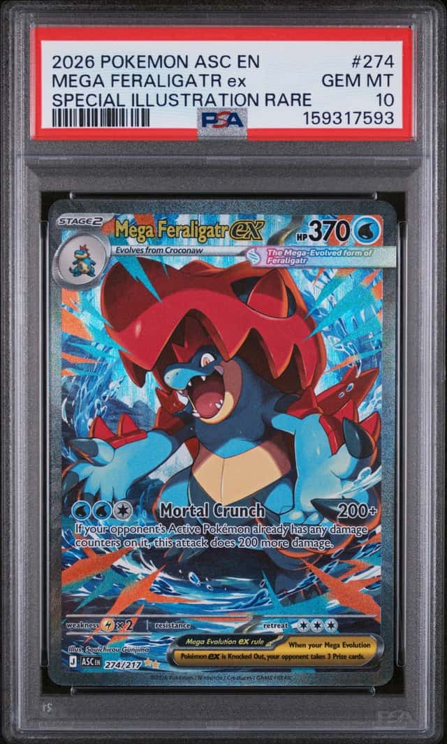 2026 Pokemon Mega Feraligatr ex Special Illustration Rare #274/217 PSA 10