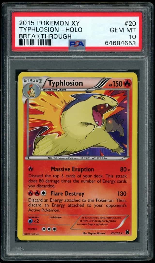 POKEMON TYPHLOSION-HOLO 2015 XY BREAKTHROUGH #20 PSA 10