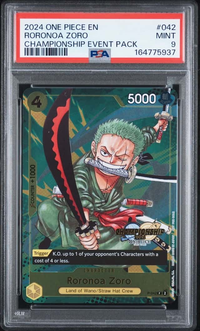 2024 ONE PIECE CHAMPIONSHIP 2024 EVENT PACK #042 RORONOA ZORO PSA 9