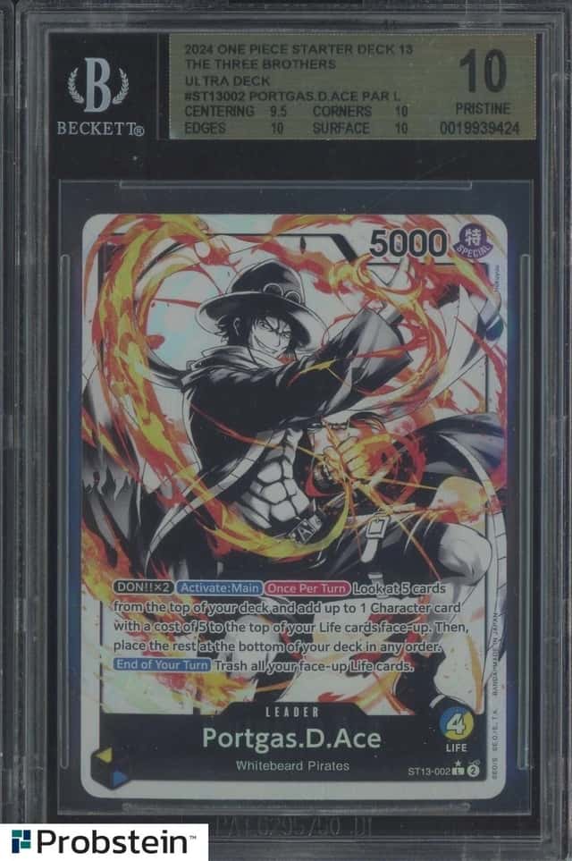 2024 One Piece Starter Deck 13 Three Brothers Ultra Deck Portgas D. Ace BGS 10