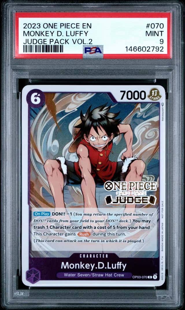 2023 ONE PIECE JUDGE PACK VOLUME 2 #070 MONKEY D. LUFFY PSA 9