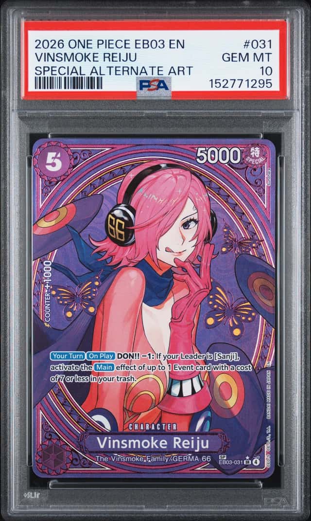 2026 One Piece EB03 EN Special Alternate Art #031 Vismoke Reiju PSA 10 GEM MINT
