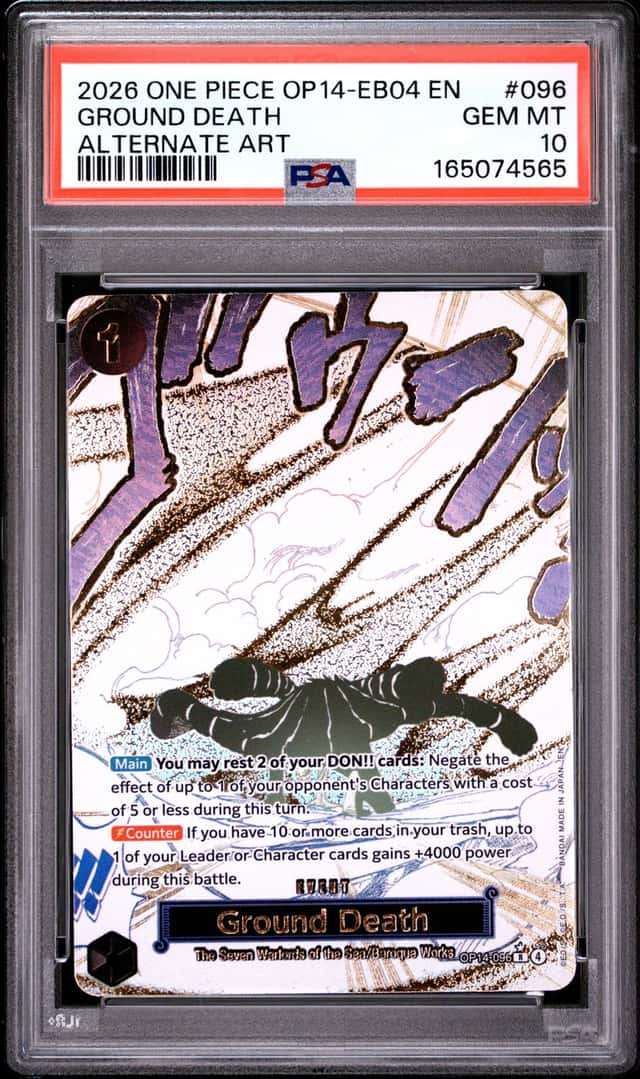 2026 ONE PIECE OP14-EB04-THE AZURE SEA'S SEVEN ALTERNATE ART GROUND DEATH PSA 10