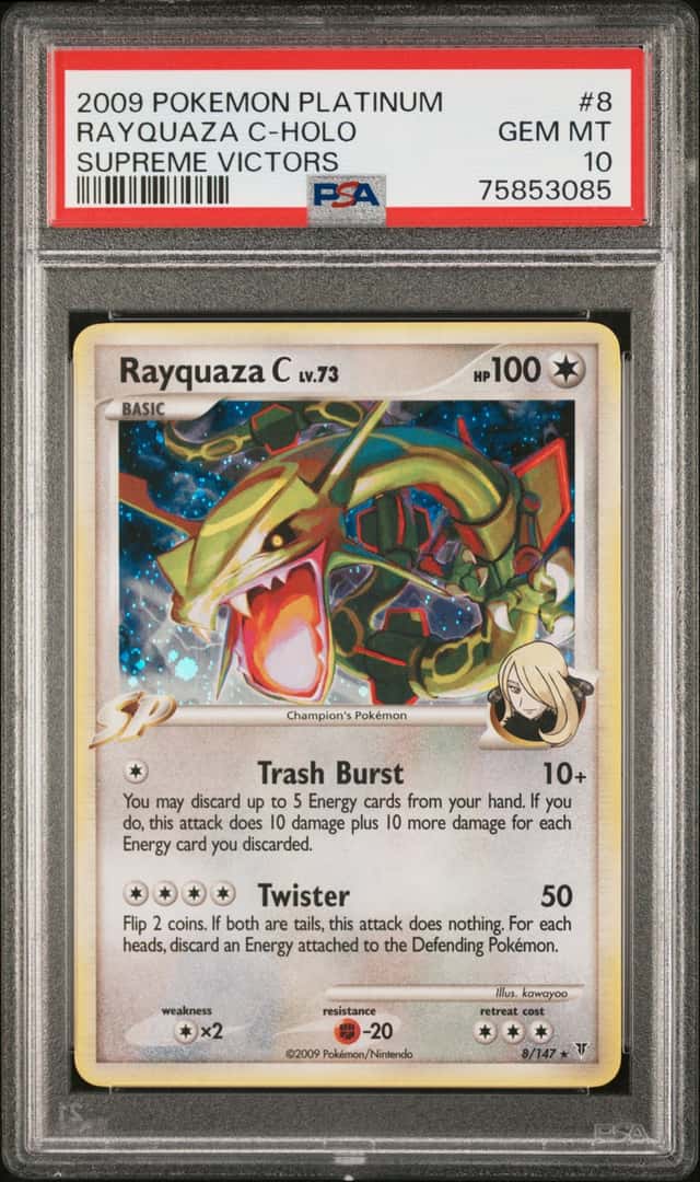 2009 Pokemon Platinum Supreme Victors Holo Rayquaza #8 PSA 10 GEM MINT