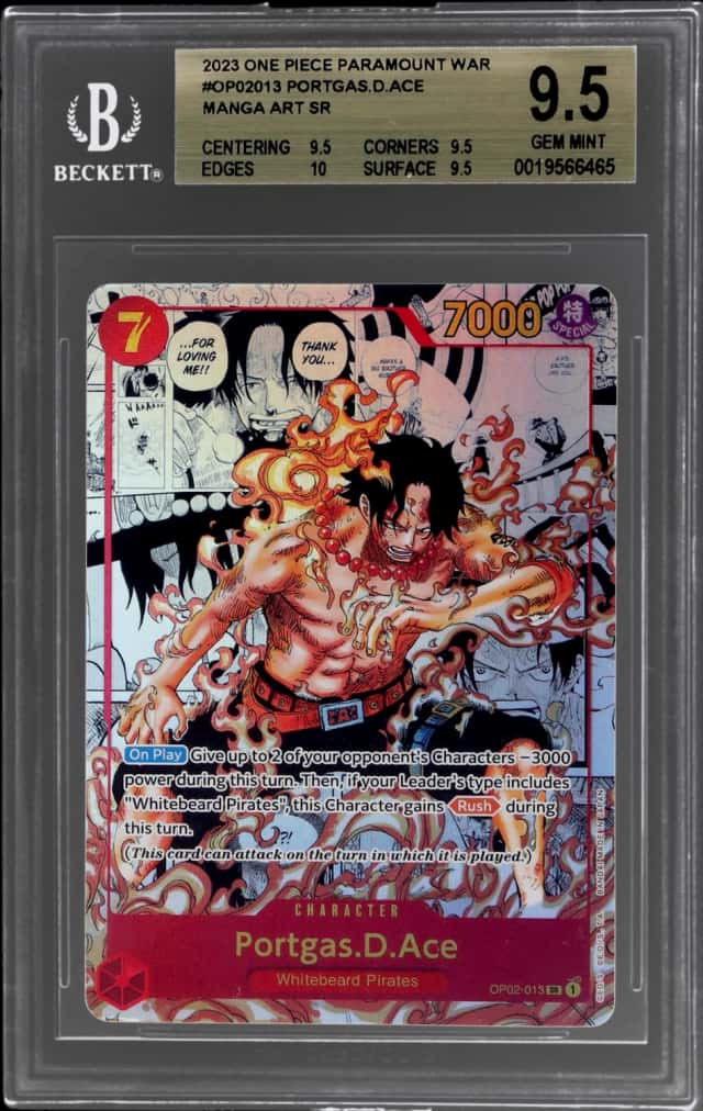 2023 One Piece Paramount War Manga Alternate Art Portgas D. Ace #OP02-013