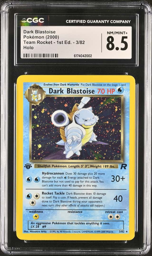 Pokemon 2000 Dark Blastoise 3/82 Holo Team Rocket 1st Edition CGC 8.5