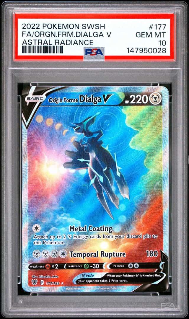 0028 Origin Forme Dialga V 2022 Pokemon Sword Shield Astral Radiance #177 PSA 10