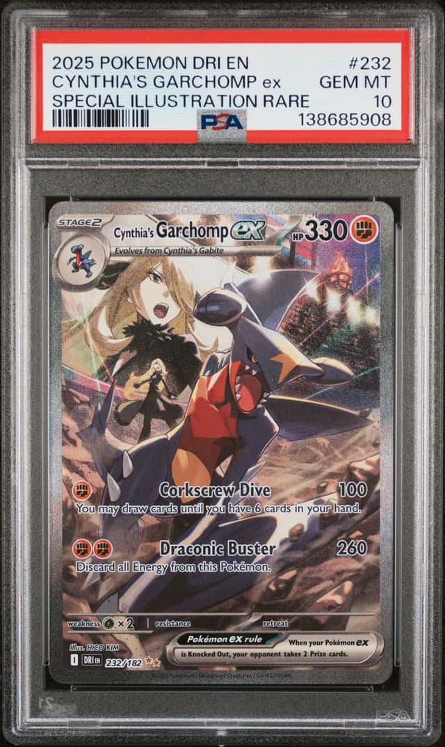Cynthia's Garchomp EX 232/182 PSA 10 Destined Rivals Pokemon SIR