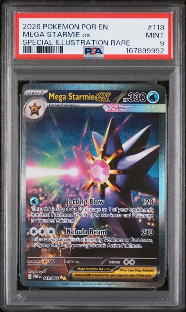 2026 POKEMON POR EN-SPECIAL ILLUSTRATION RARE #118 MEGA STARMIE EX PSA 9