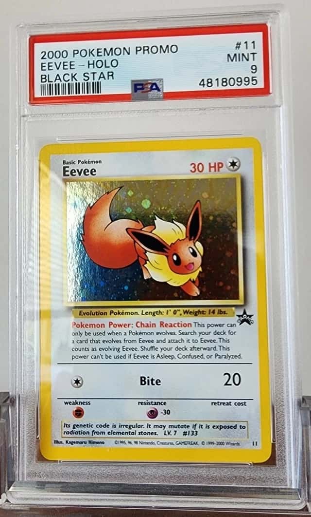 2000 POKEMON PROMO EEVEE - BLACK STAR HOLO #11 PSA 9 MINT