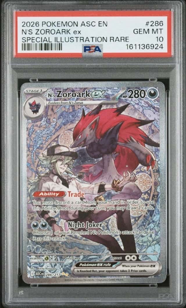 2026 Pokemon Ascended Heroes N’s Zoroark ex #286 SIR PSA 10 GEM MINT