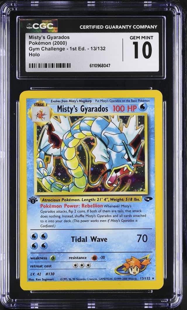 2000 POKEMON GYM CHALLENGE #13/132 MISTY'S GYARADOS HOLO 1ST EDITION CGC 10
