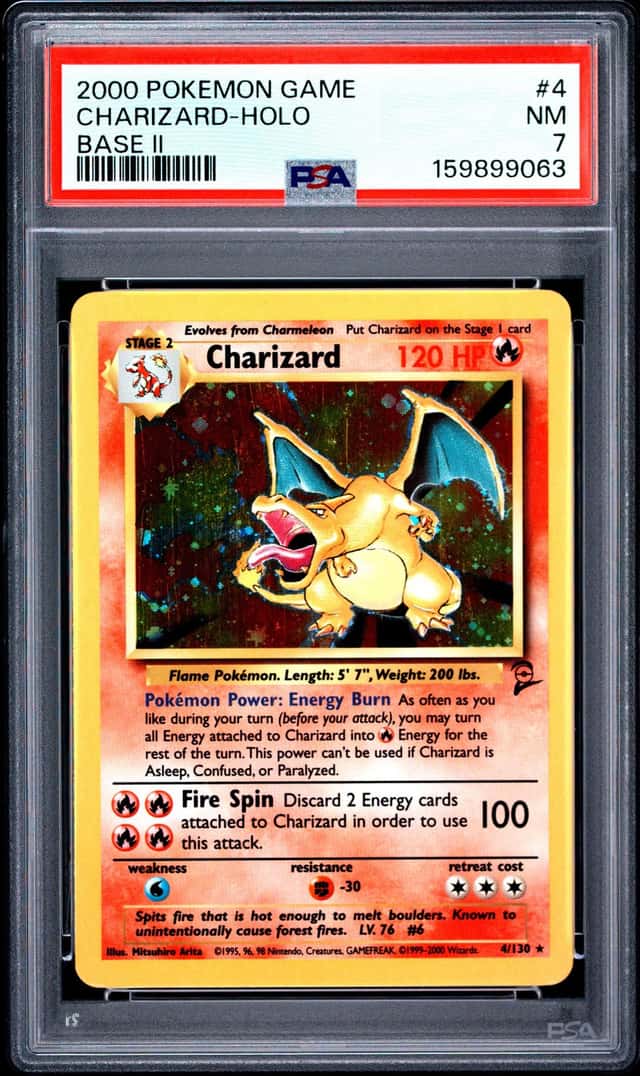PSA 7 Charizard Holo Base Set 4/102 English 2000 Pokémon TCG Card