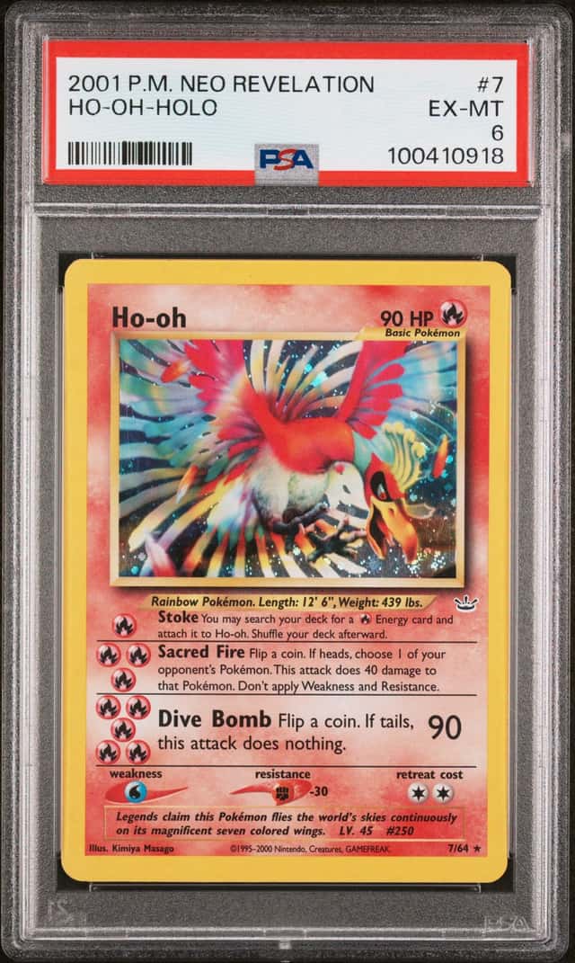 2001 POKEMON NEO REVELATION #7 HO-OH-HOLO PSA 6