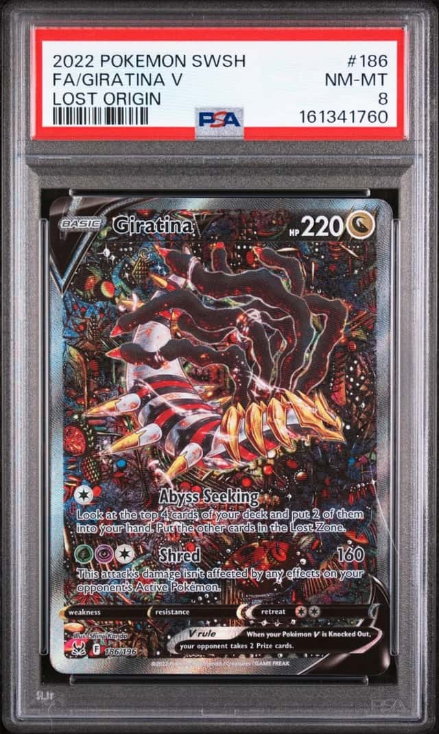2022 POKEMON SWORD & SHIELD LOST ORIGIN #186 FULL ART/GIRATINA V PSA 8