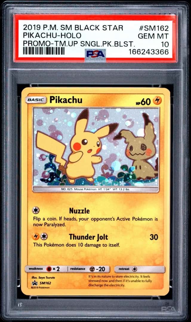 2019 POKEMON SM BLACK STAR PROMO #SM162 PIKACHU-HOLO PSA 10