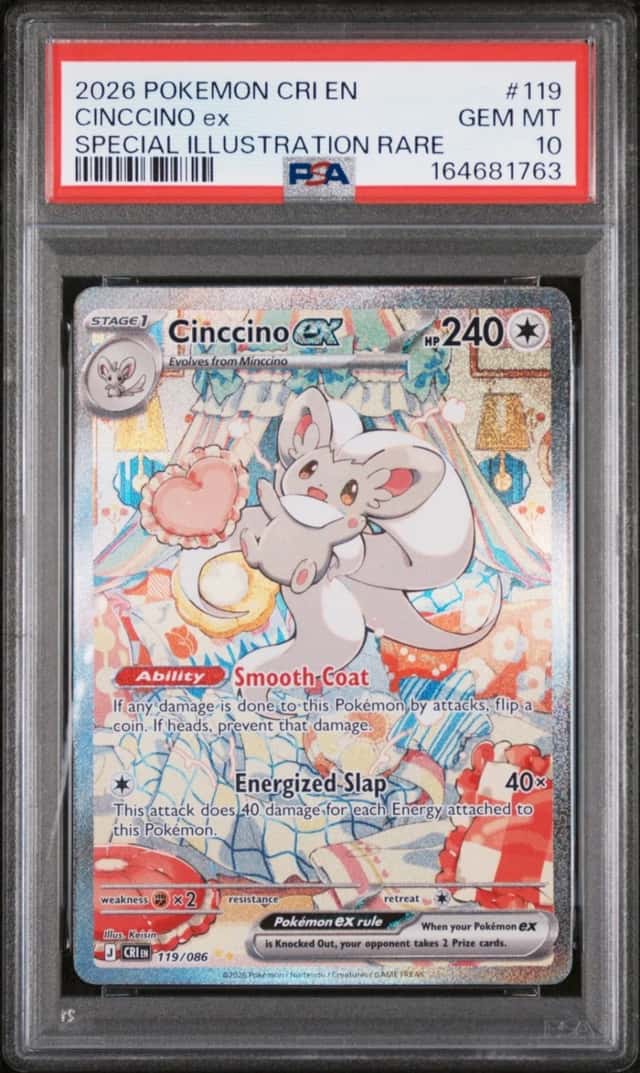 2026 POKEMON CHAOS RISING SPECIAL ILLUSTRATION RARE #119 CINCCINO EX PSA 10