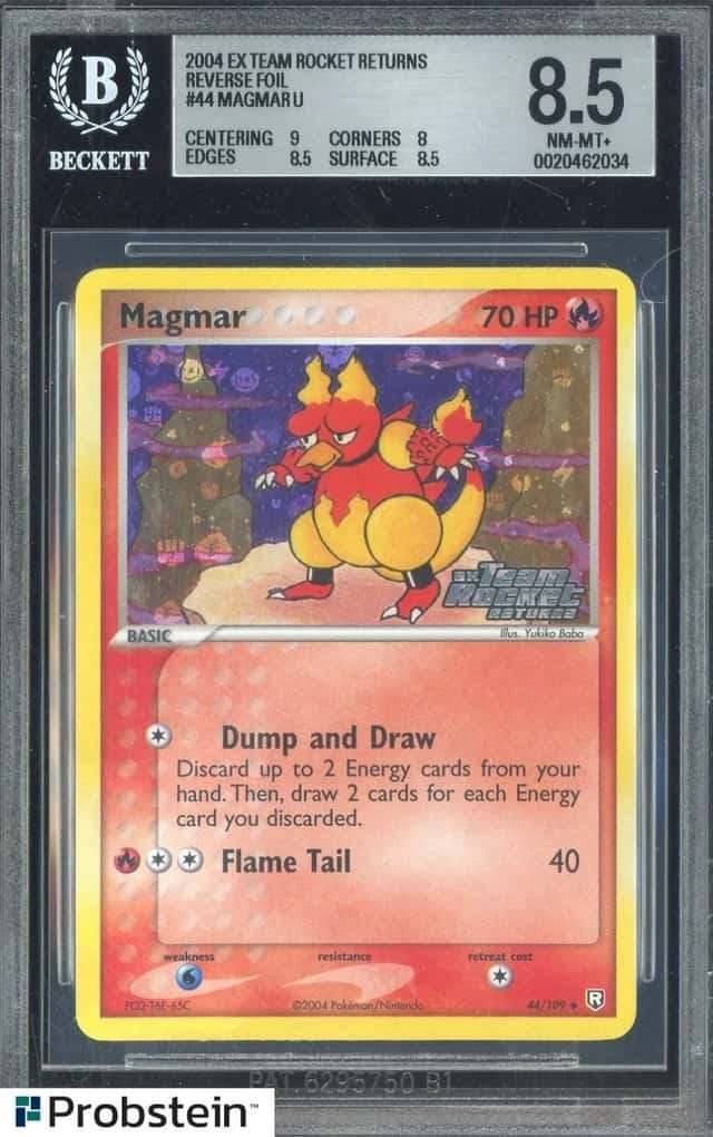 2004 Pokemon EX Team Rocket Returns #44 Magmar Reverse Foil BGS 8.5 NM-MT+